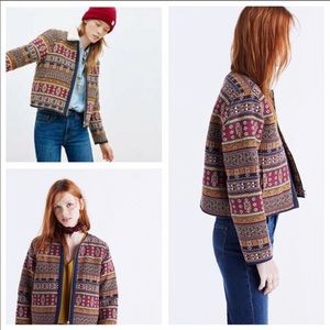 Madewell Sherpa Collar Jacquard Jacket